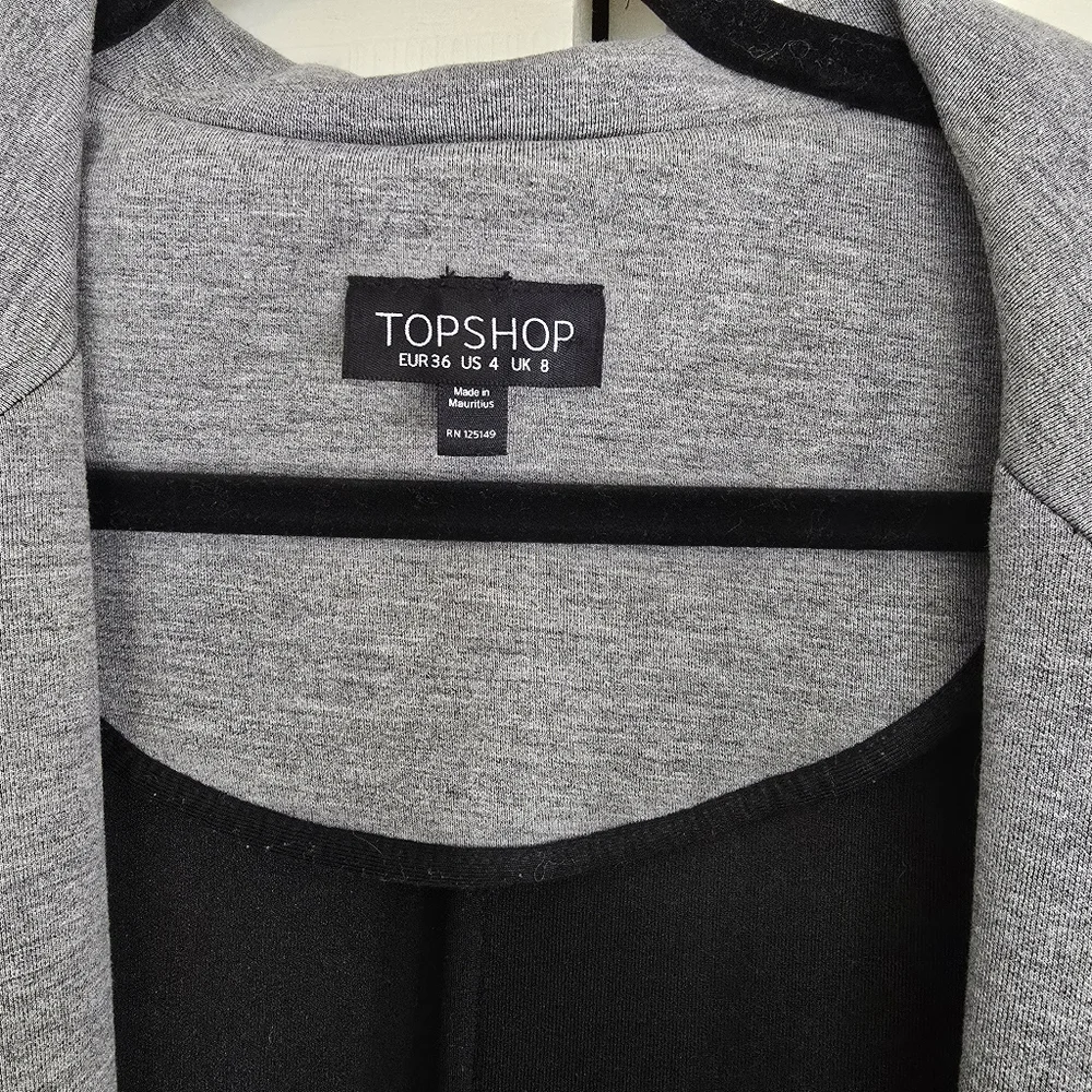 TOPSHOP Gray Sleeveless Open Front Vest with Pockets - Picture 3 of 8